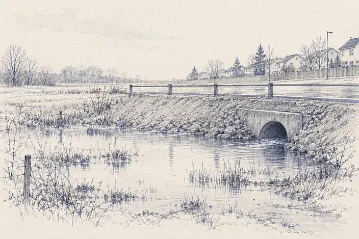 Illustration of road drainage.