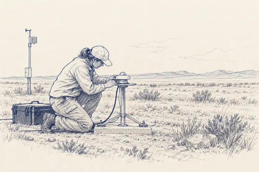 Illustration of solar ground station.