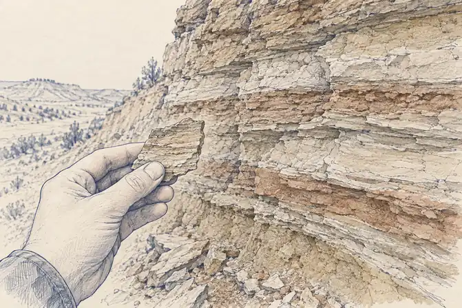 Illustration of mineral outcrop.