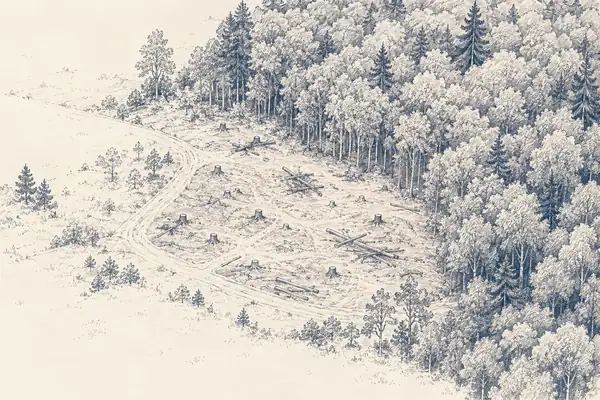 Illustration of new clearing.