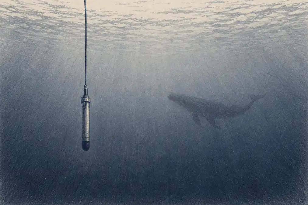 Illustration of underwater listening.