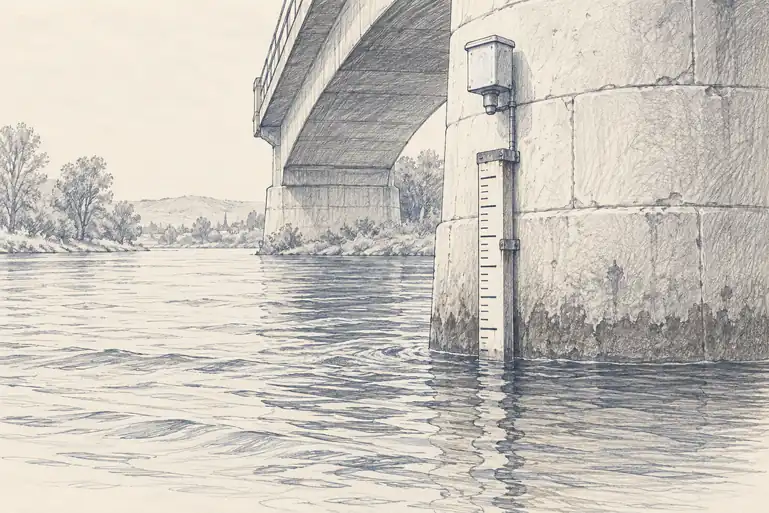 Illustration of river gauge.