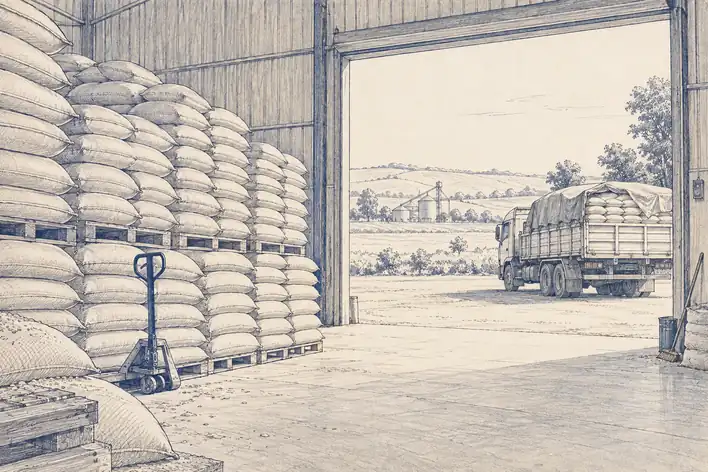 Illustration of stored grain.