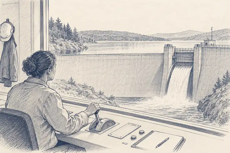 Illustration of reservoir gate.