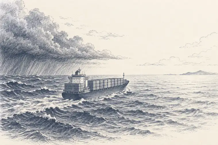 Illustration of ship weather.
