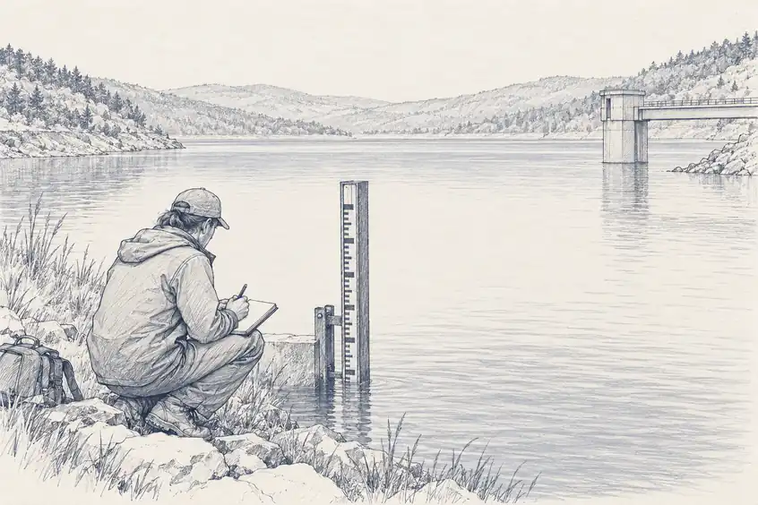 Illustration of reservoir reading.