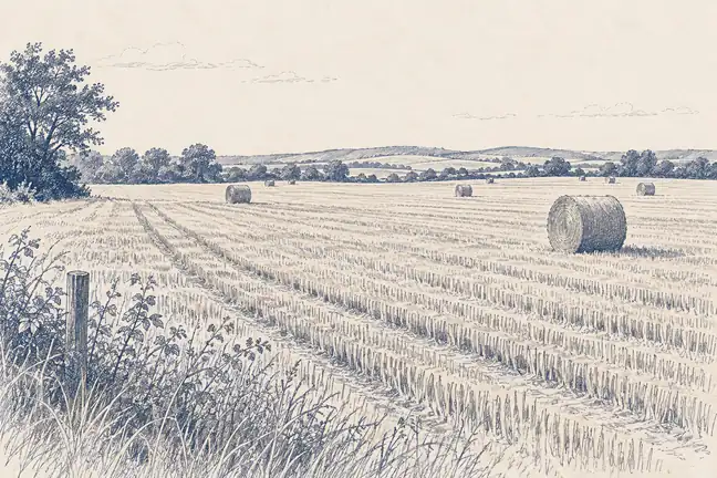 Illustration of harvested ground.