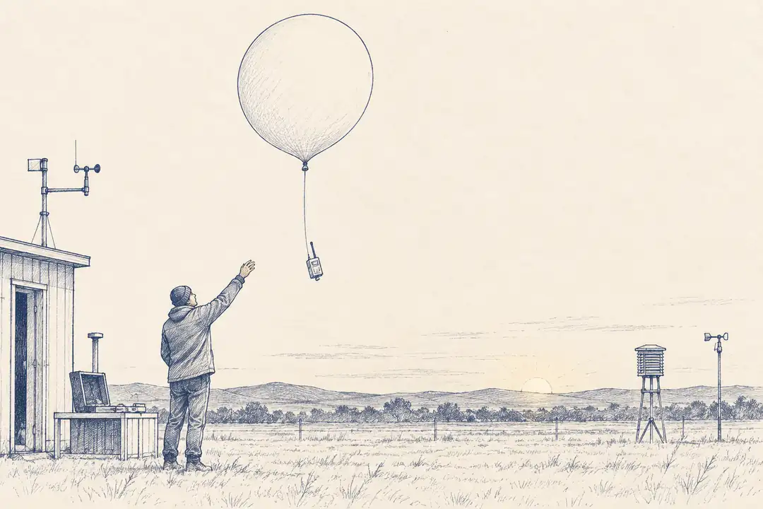 Illustration of weather balloon.