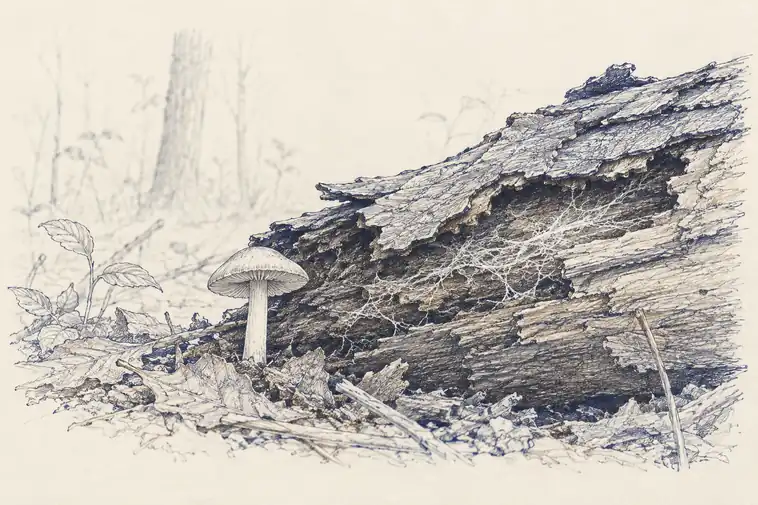 Illustration of fungal filaments.