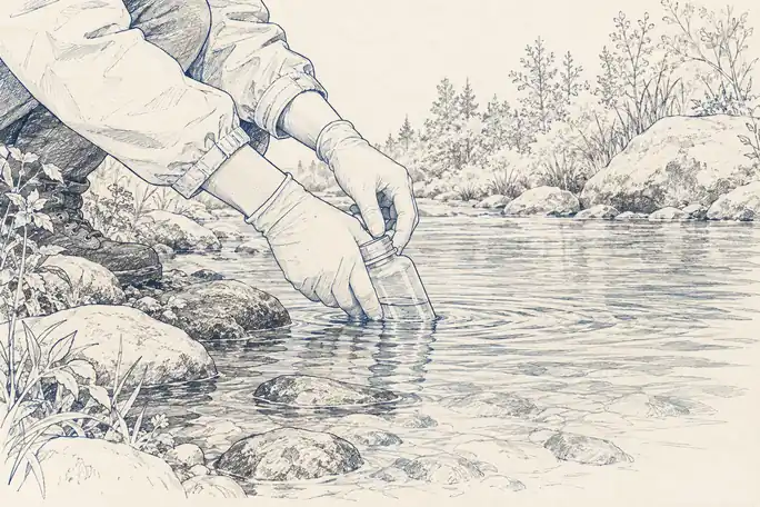 Illustration of water sample.