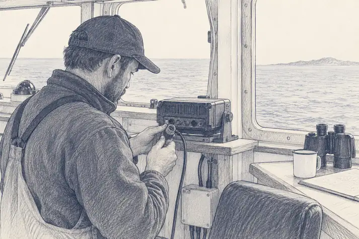 Illustration of radio repair.
